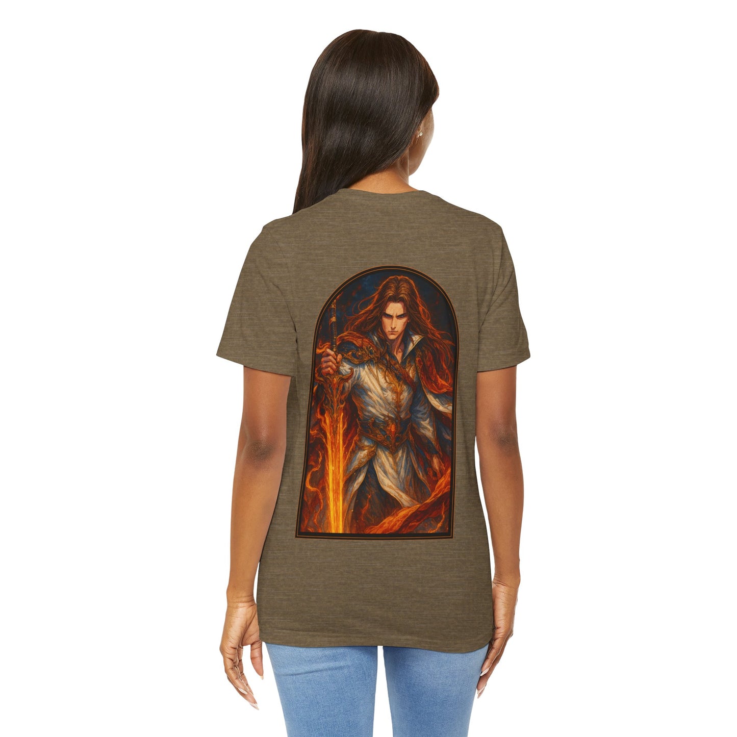 Aesthetic Chaos, Anime style, man with large sword, Unisex Jersey Short Sleeve Tee