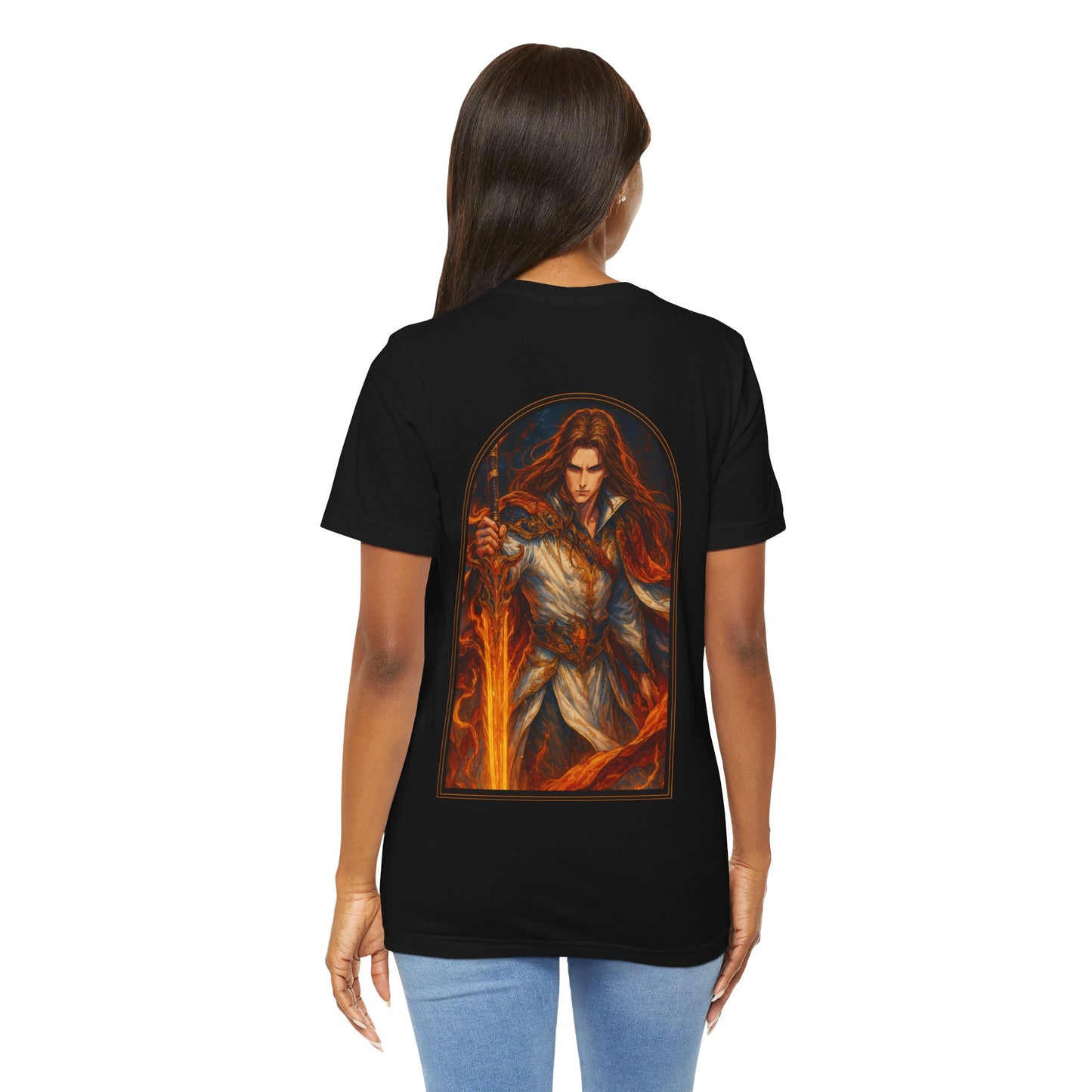 Aesthetic Chaos, Anime style, man with large sword, Unisex Jersey Short Sleeve Tee