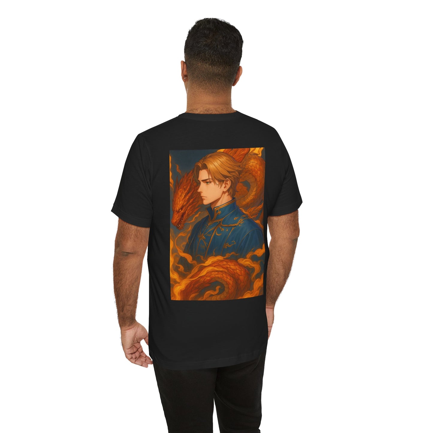 Aesthetic Chaos, Man with dragon, Unisex Jersey Short Sleeve Tee