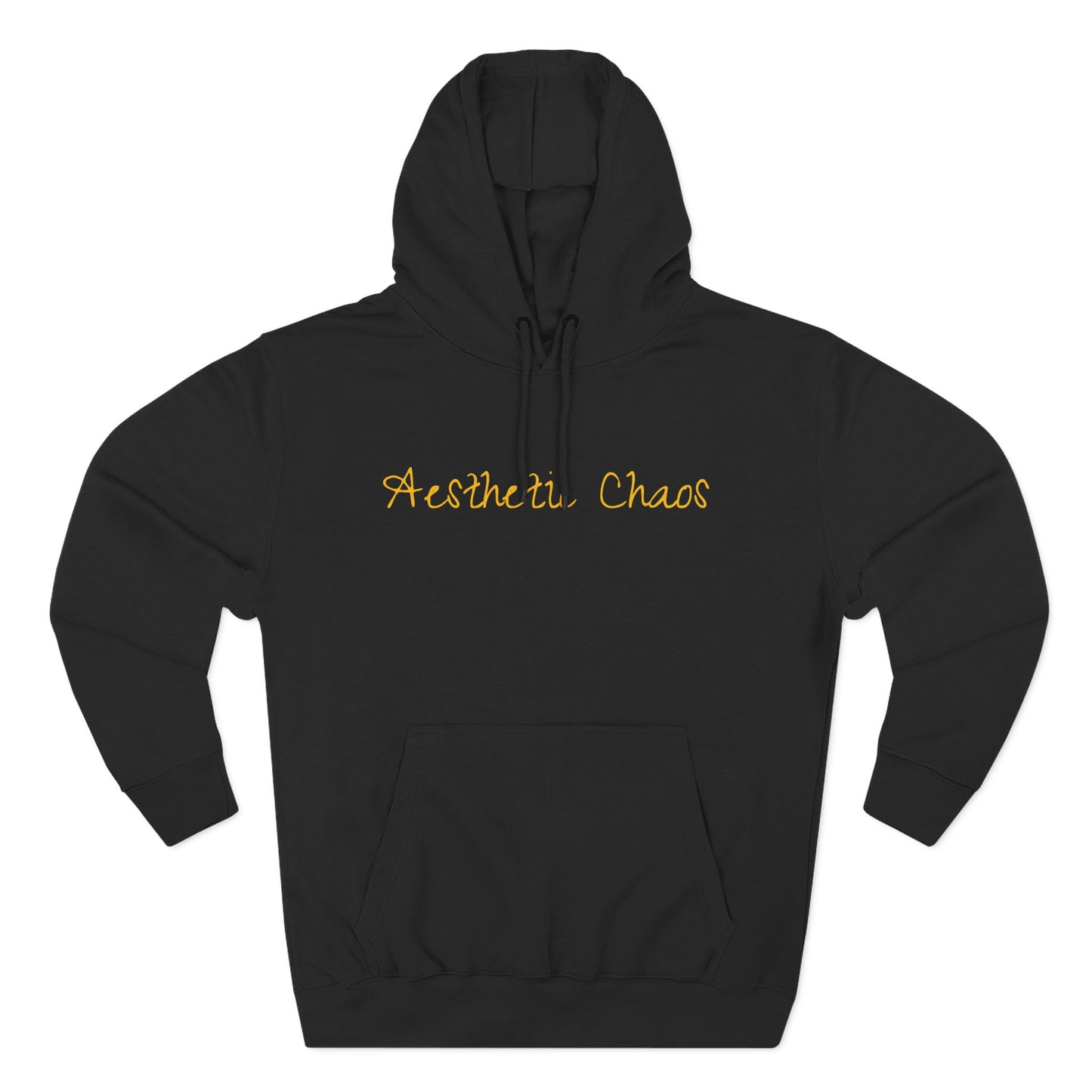 Aesthetic Chaos, blond anime woman with large sword Three-Panel Fleece Hoodie