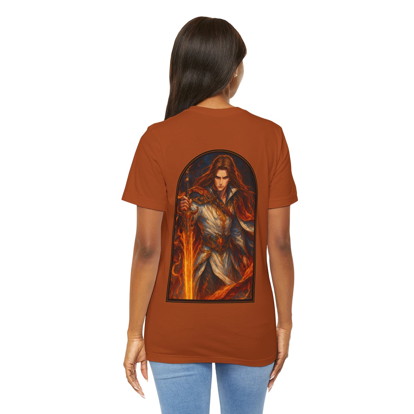 Aesthetic Chaos, Anime style, man with large sword, Unisex Jersey Short Sleeve Tee