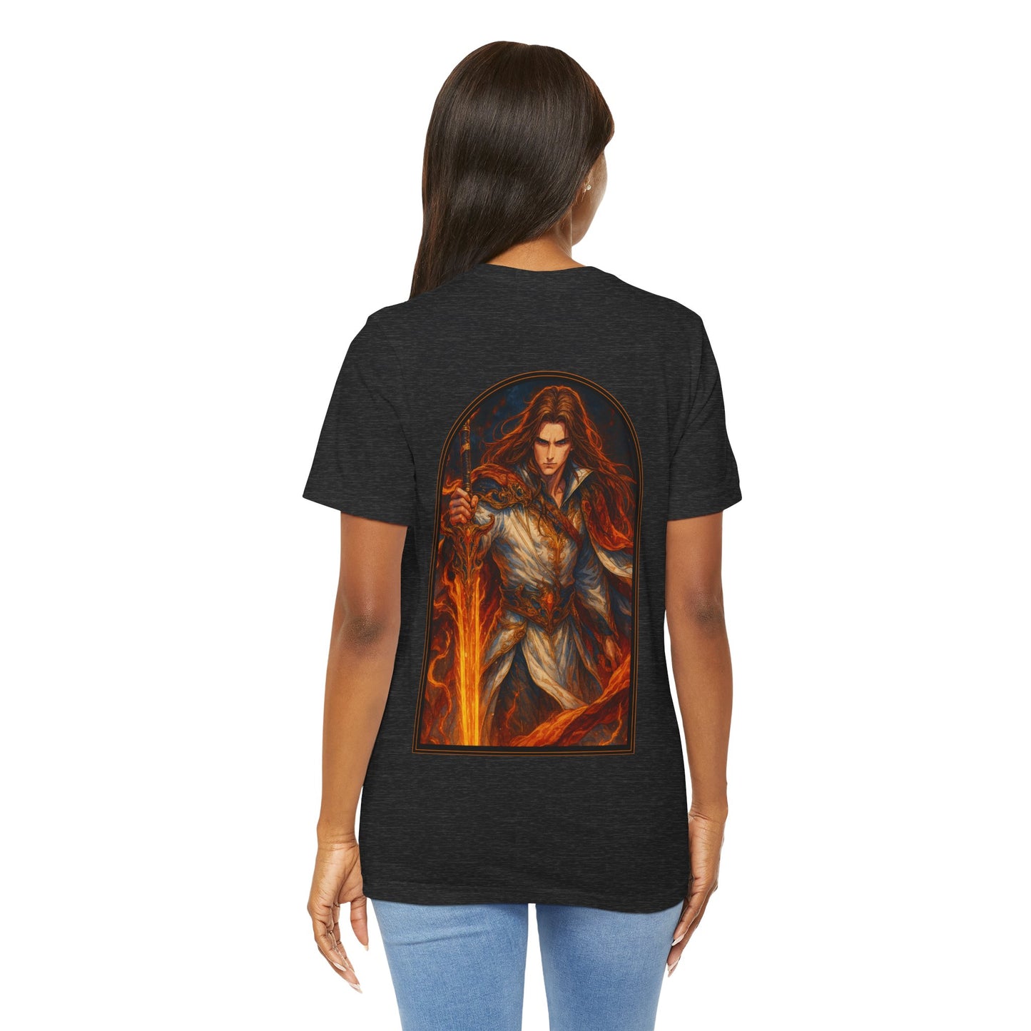 Aesthetic Chaos, Anime style, man with large sword, Unisex Jersey Short Sleeve Tee