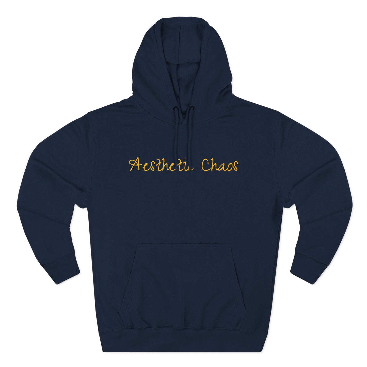 Aesthetic Chaos, blond anime woman with large sword Three-Panel Fleece Hoodie