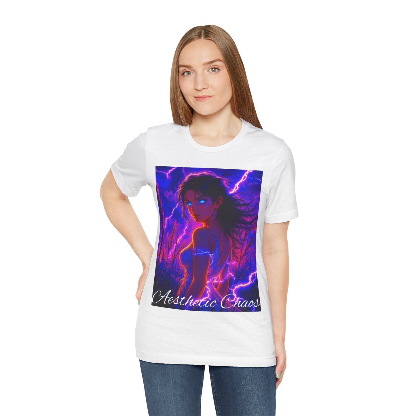 Aesthetic Chaos, Electric woman Graphic Unisex Jersey Short Sleeve Tee