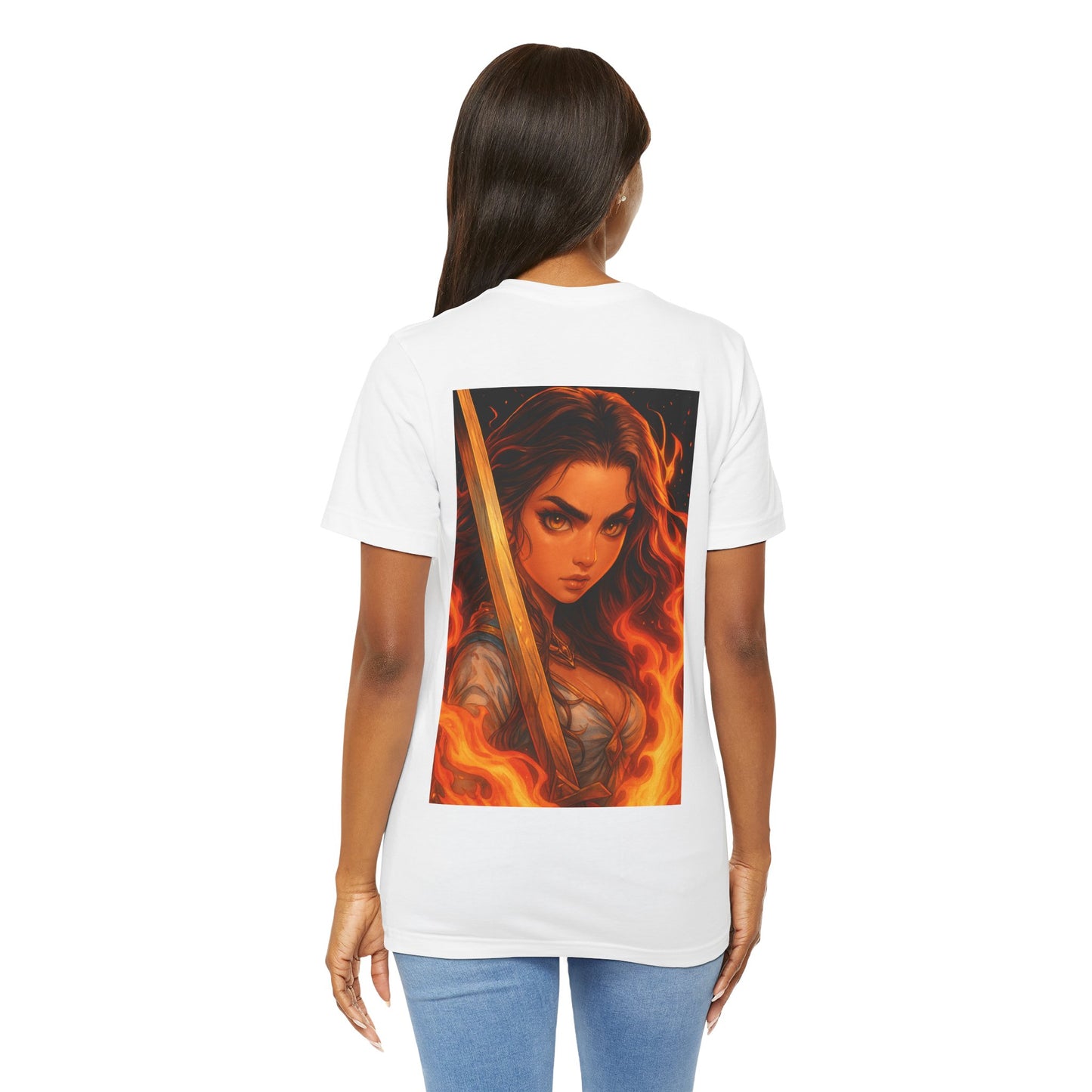 Aesthetic Chaos, woman with large sword, Unisex Jersey Short Sleeve Tee