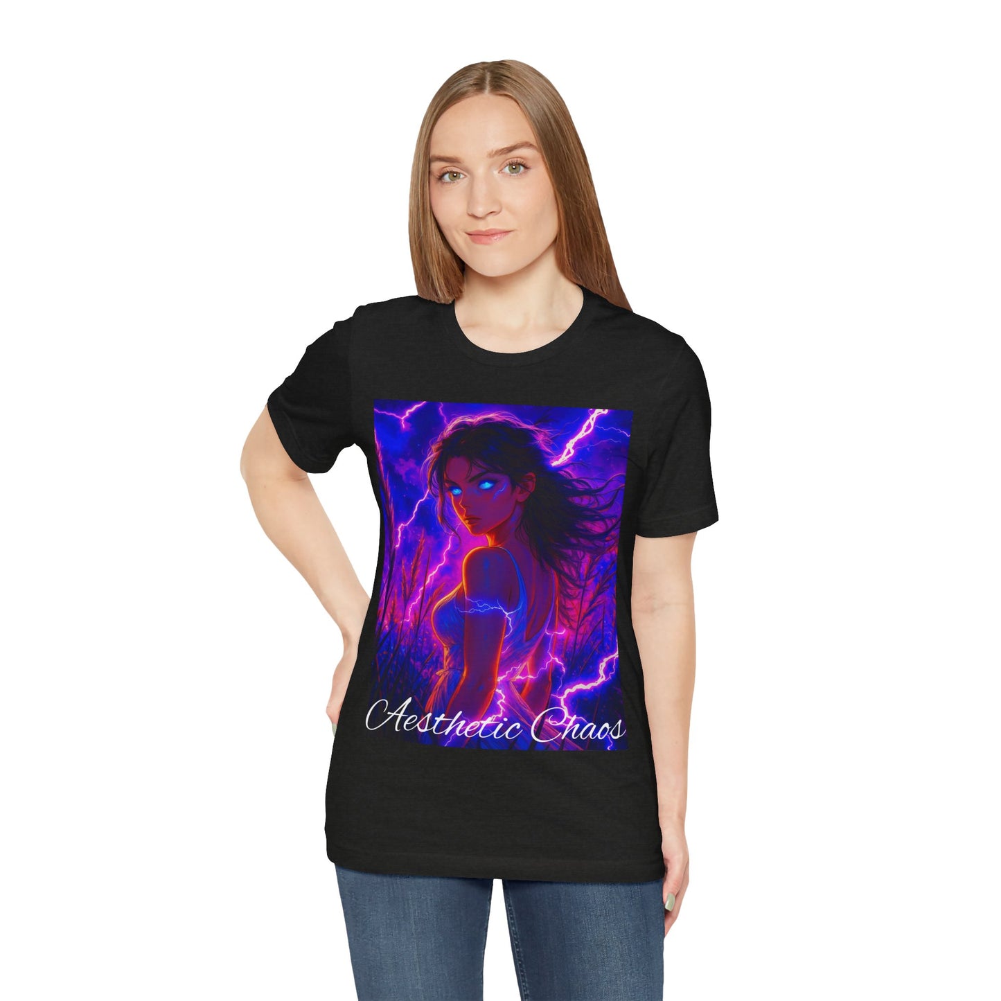 Aesthetic Chaos, Electric woman Graphic Unisex Jersey Short Sleeve Tee
