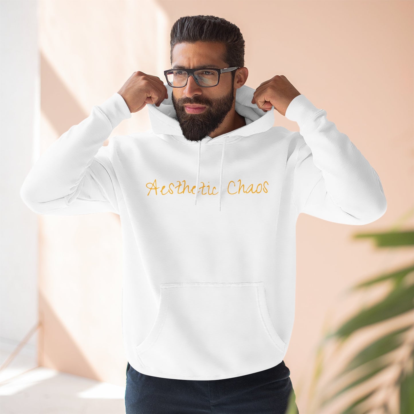 Aesthetic Chaos, blond anime woman with large sword Three-Panel Fleece Hoodie