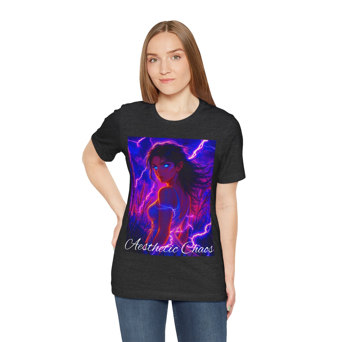 Aesthetic Chaos, Electric woman Graphic Unisex Jersey Short Sleeve Tee