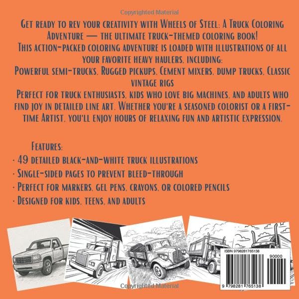 Wheels of Steel: A Truck Coloring Adventure