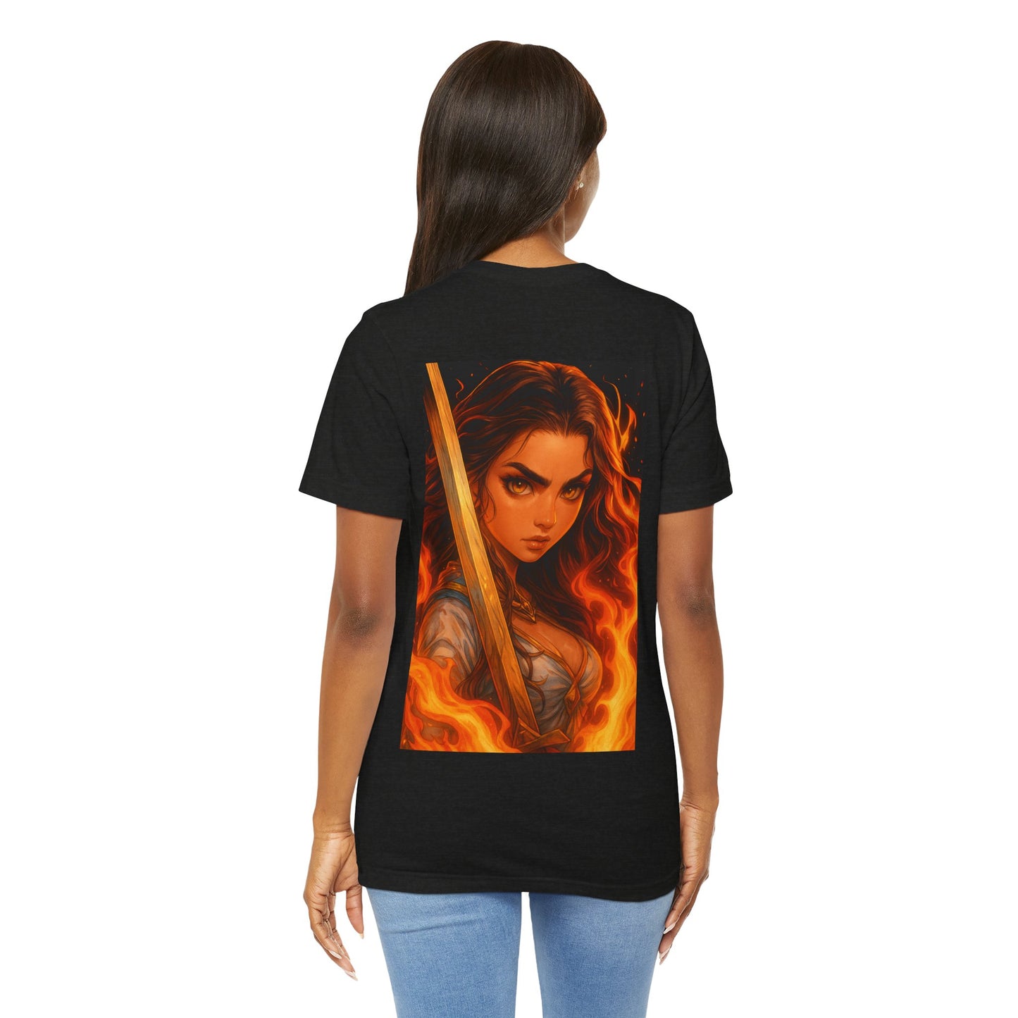Aesthetic Chaos, woman with large sword, Unisex Jersey Short Sleeve Tee