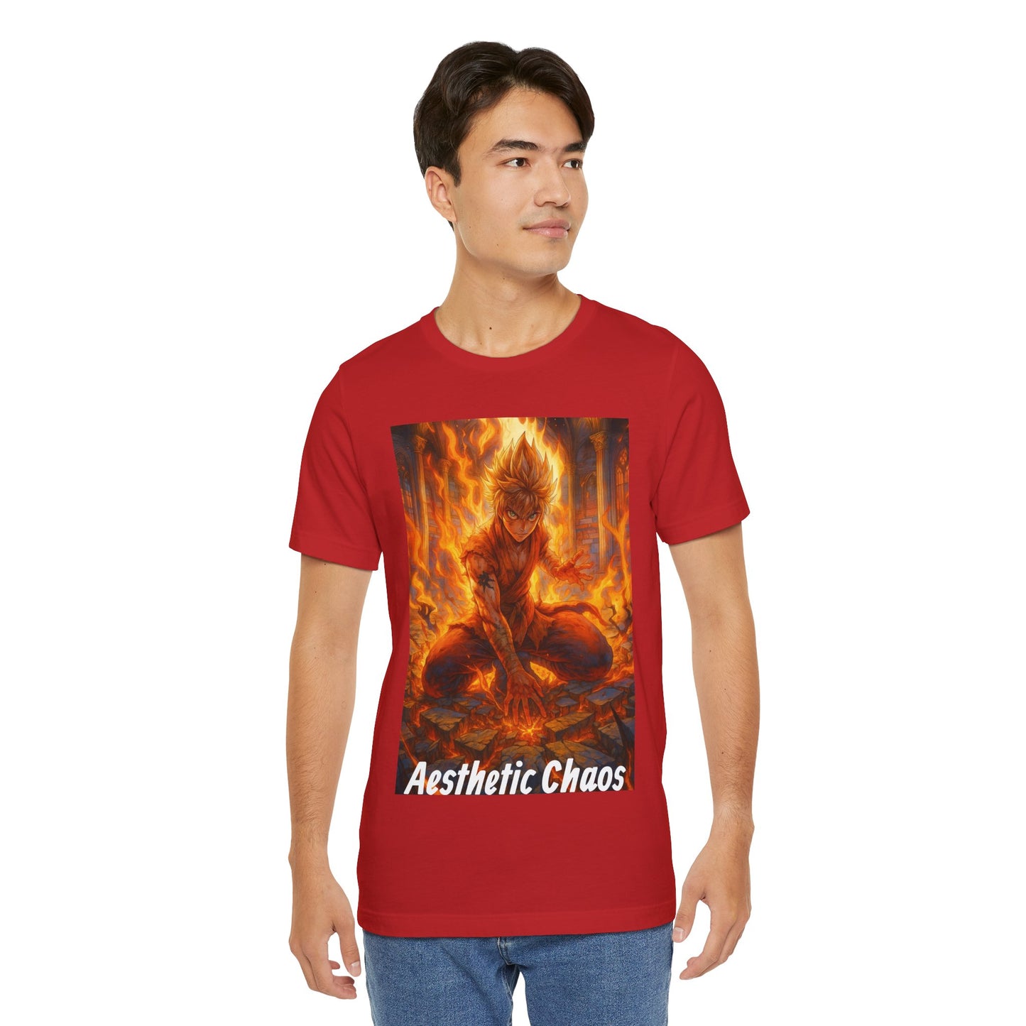 Aesthetic Choas, Deep impact, floor cracking, anime style Unisex Jersey Short Sleeve Tee