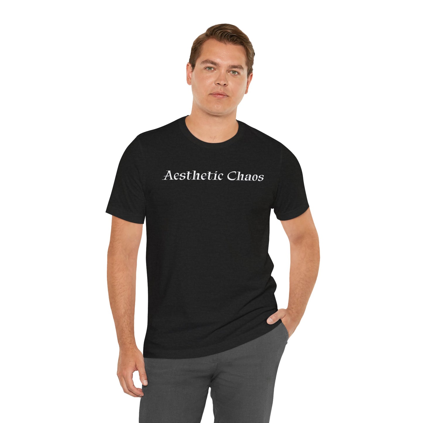 Aesthetic Chaos, Anime style, man with large sword, Unisex Jersey Short Sleeve Tee