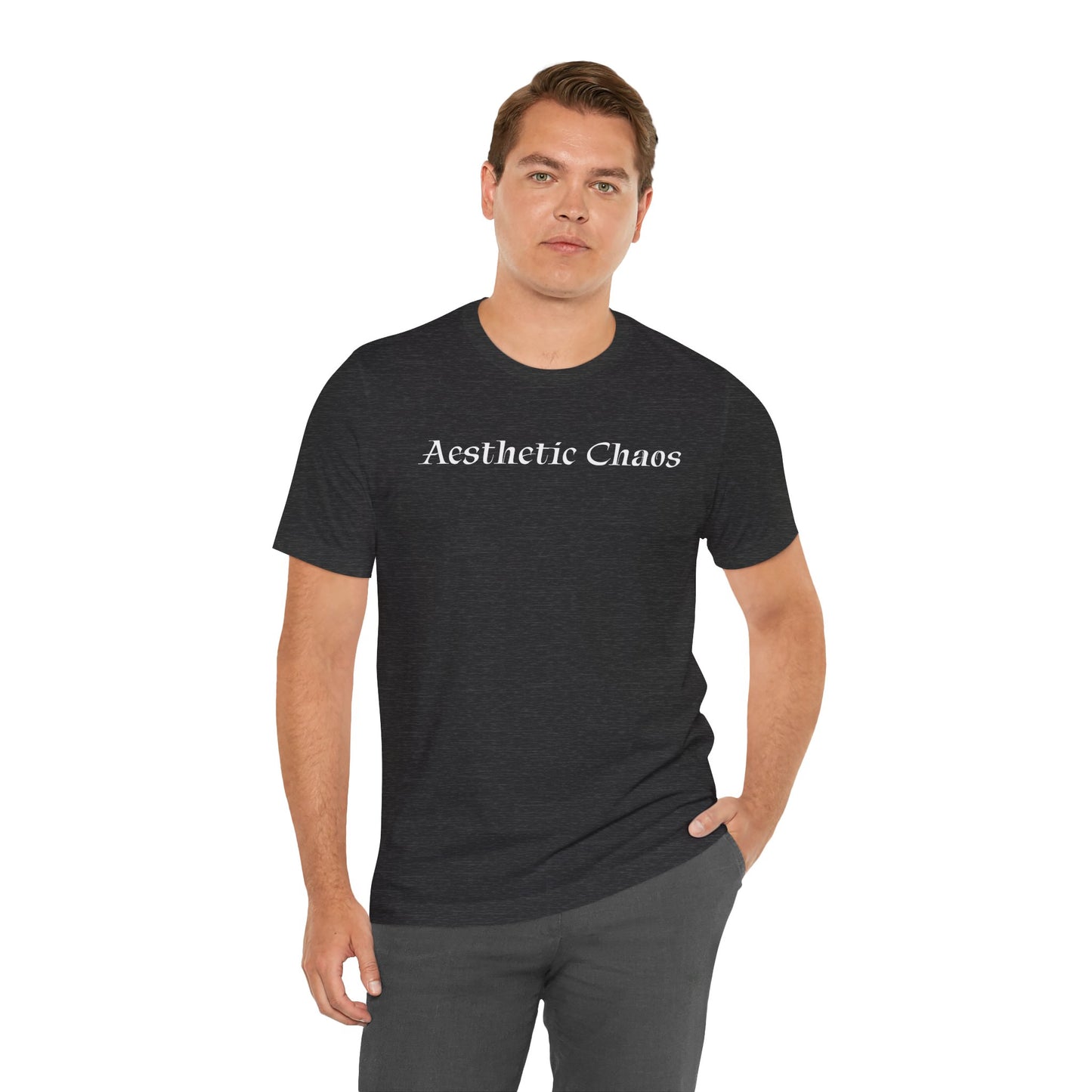 Aesthetic Chaos, Anime style, man with large sword, Unisex Jersey Short Sleeve Tee