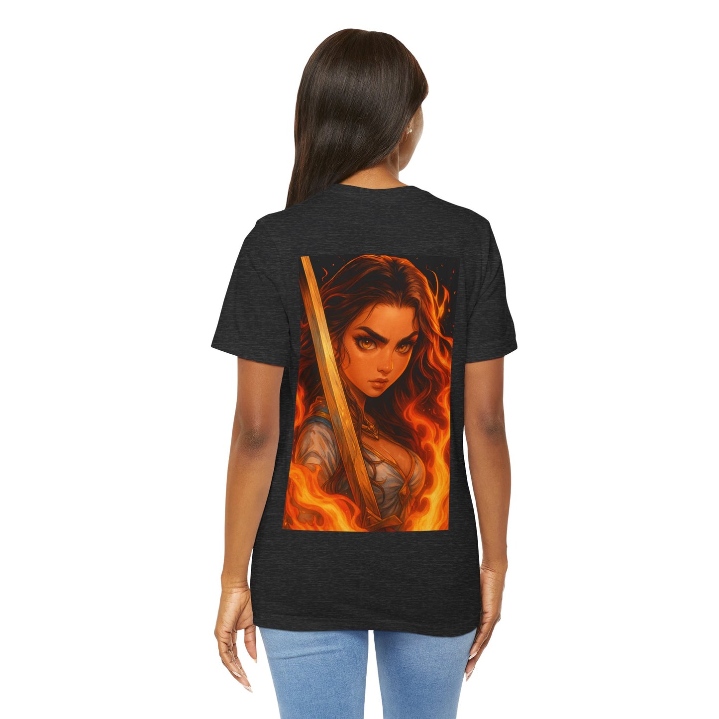 Aesthetic Chaos, woman with large sword, Unisex Jersey Short Sleeve Tee