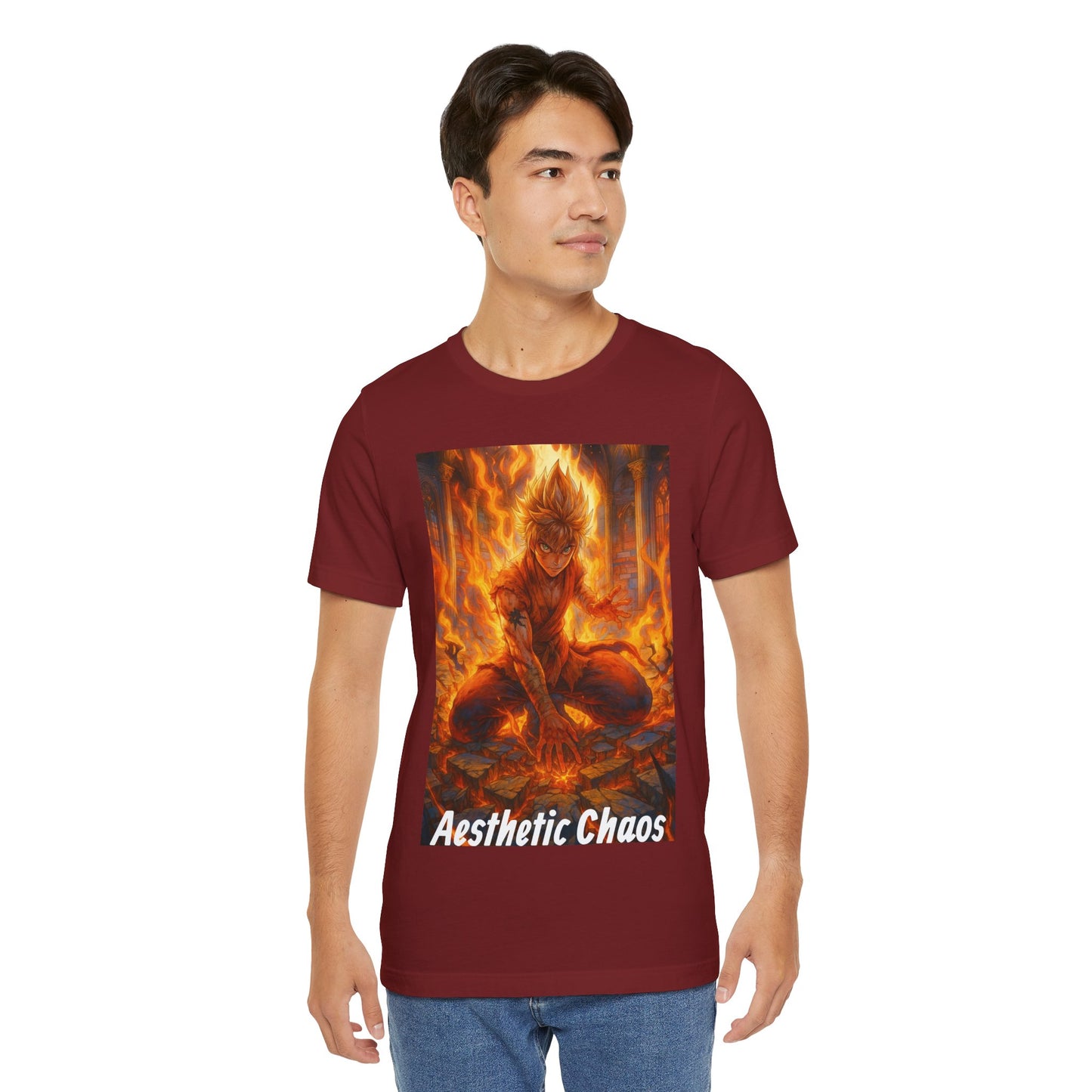 Aesthetic Choas, Deep impact, floor cracking, anime style Unisex Jersey Short Sleeve Tee