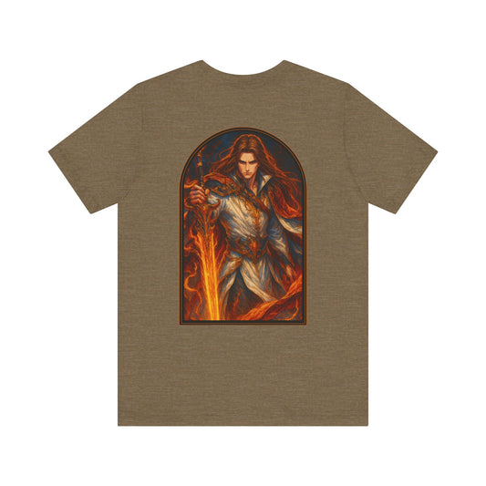 Aesthetic Chaos, Anime style, man with large sword, Unisex Jersey Short Sleeve Tee