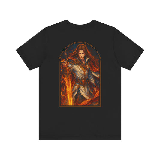 Aesthetic Chaos, Anime style, man with large sword, Unisex Jersey Short Sleeve Tee