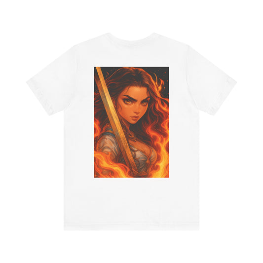 Aesthetic Chaos, woman with large sword, Unisex Jersey Short Sleeve Tee