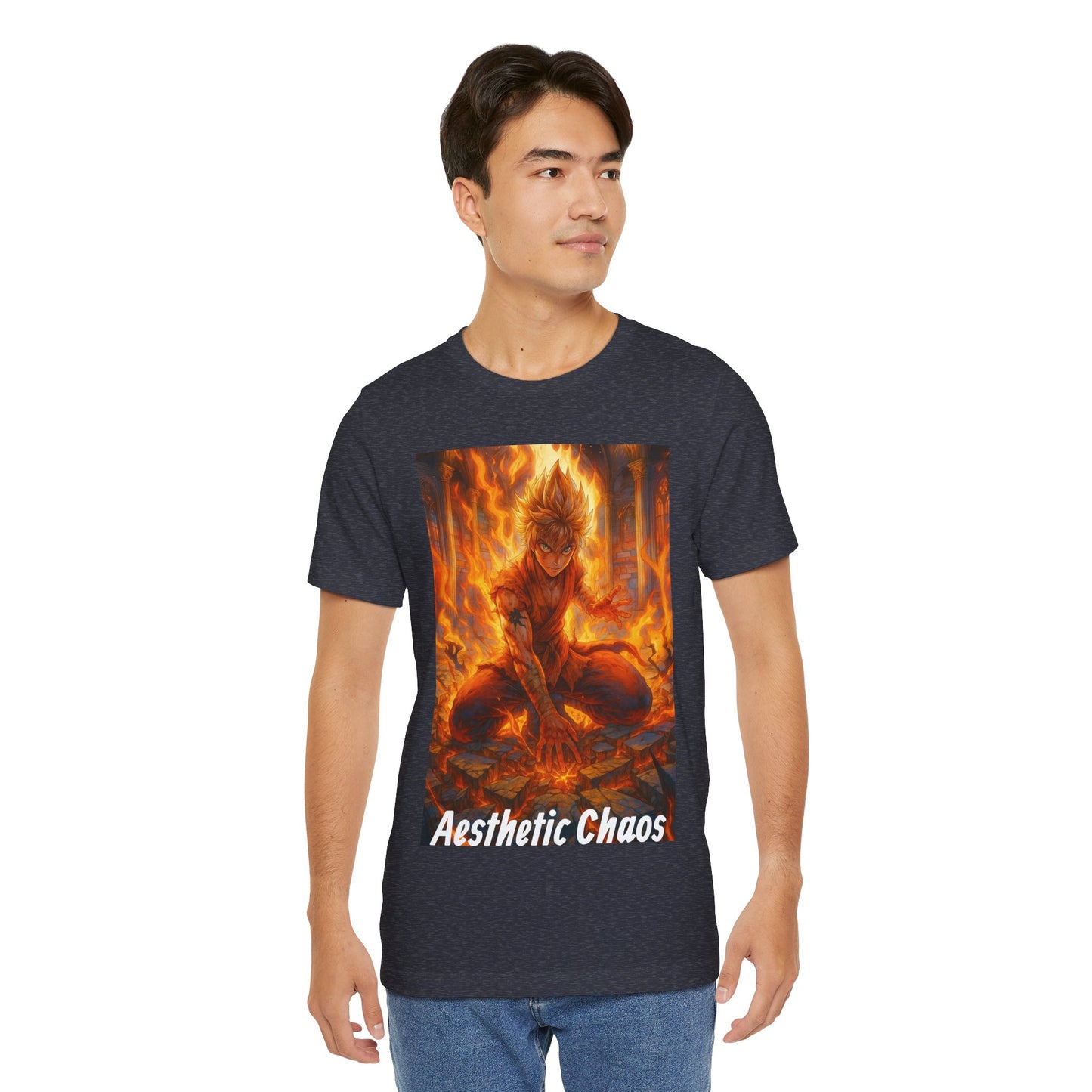 Aesthetic Choas, Deep impact, floor cracking, anime style Unisex Jersey Short Sleeve Tee