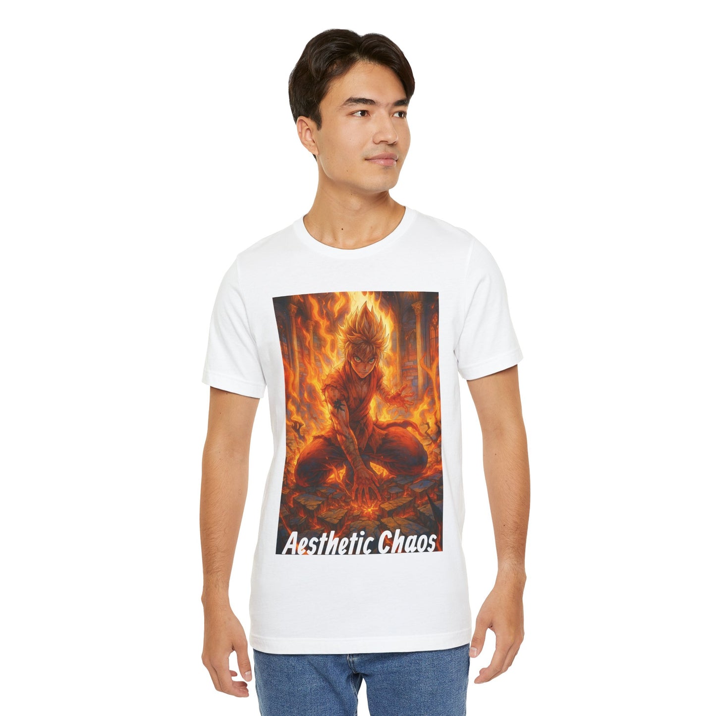 Aesthetic Choas, Deep impact, floor cracking, anime style Unisex Jersey Short Sleeve Tee
