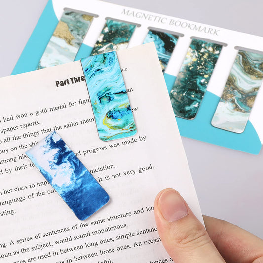 15 Pieces Bookmarks, Magnetic Bookmarks for Women, Men, Book Lovers, Page Markers for Students Teachers Reading (Multi Ocean)