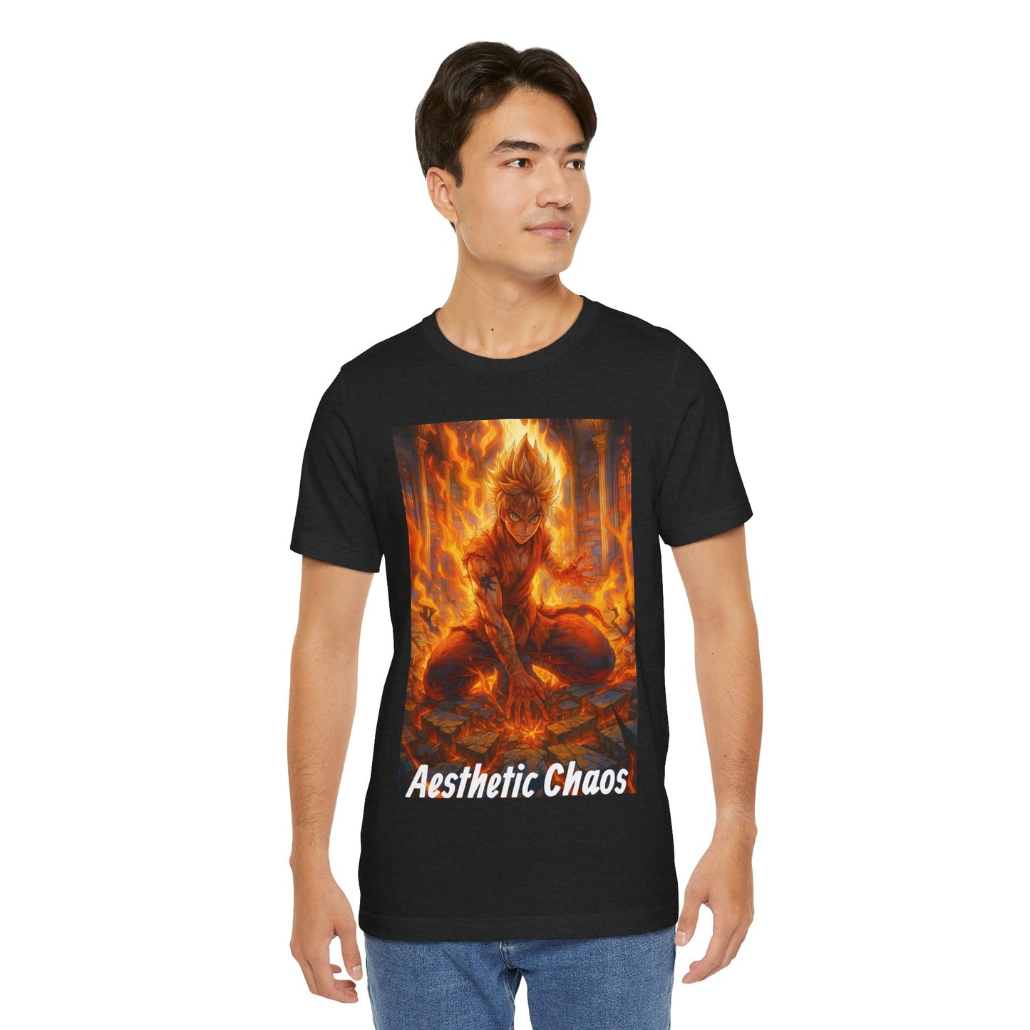 Aesthetic Choas, Deep impact, floor cracking, anime style Unisex Jersey Short Sleeve Tee