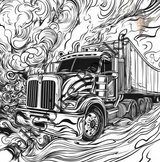 Wheels of Steel: A Truck Coloring Adventure